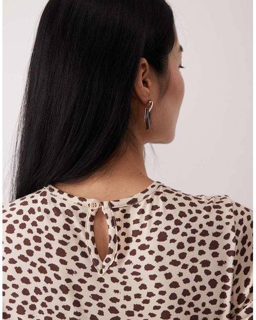 Wednesday's Girl Multicolor Short Sleeve Midaxi Smudge Spot Dress Print