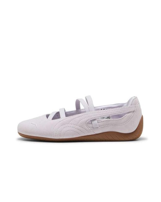 PUMA White Speedcat Suede Ballet Shoes