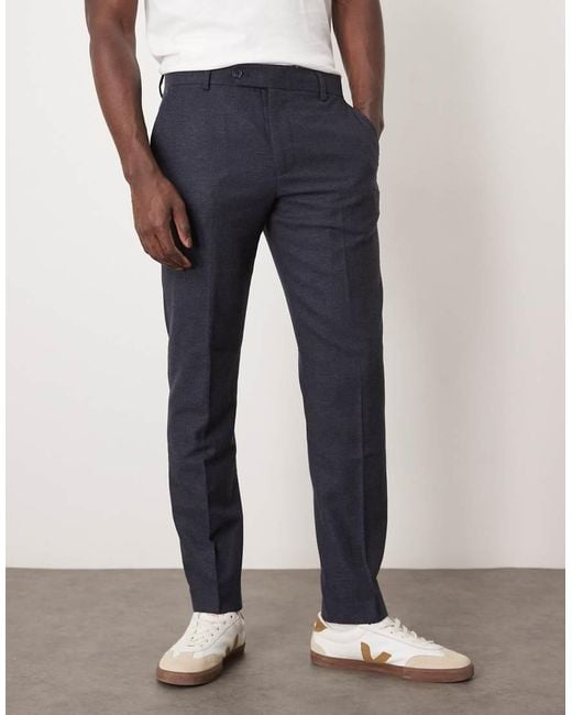 SELECTED Black Reed Wool Mix Trouser for men