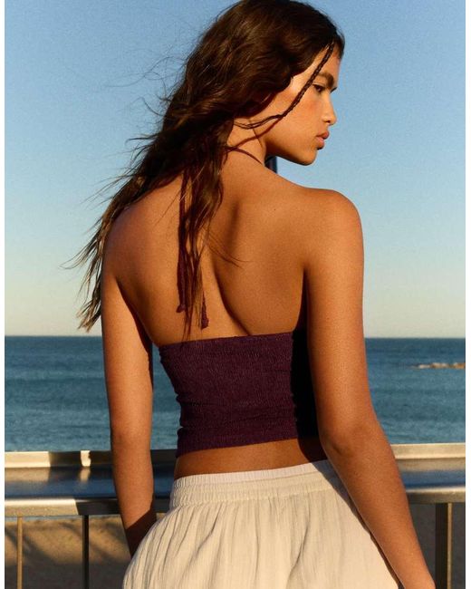 Bershka Purple Rustic Halter Top