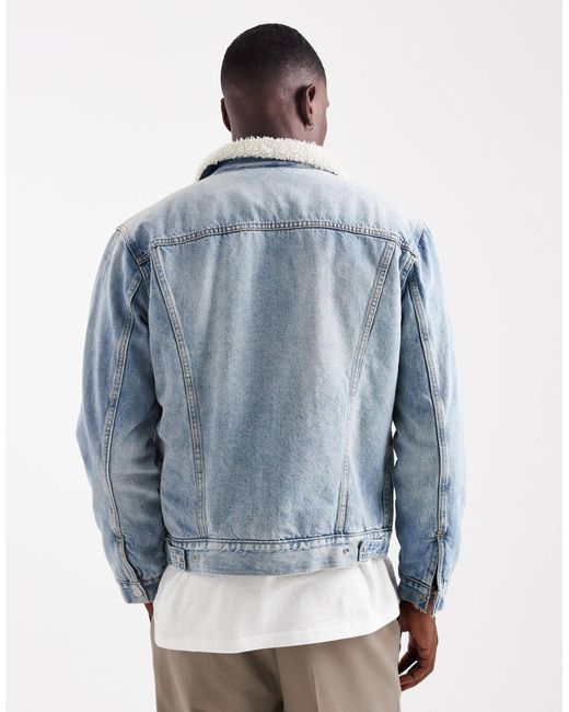 Levi's – type 3 sherpa – trucker-jeansjacke in Blue für Herren