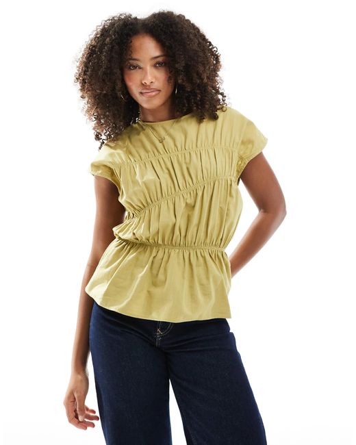 ASOS Green – ärmelloses, gerafftes oberteil