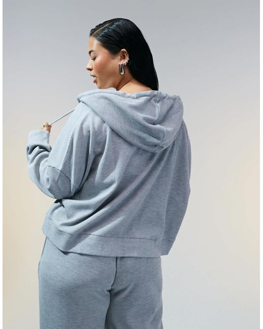 ASOS Gray Asos Design Curve Waffle Hoodie