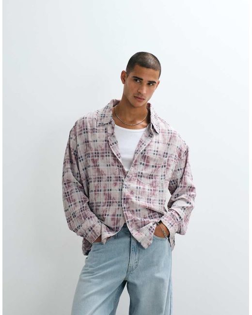 Liquor N Poker Gray Long Sleeve Button Through Shirt for men