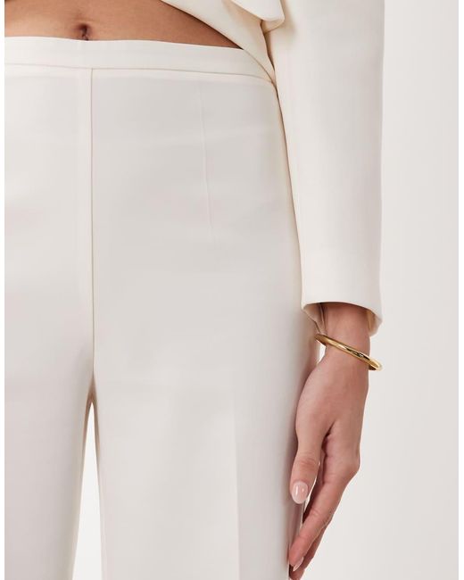 Mango White Iguana Tailored Flared Pants