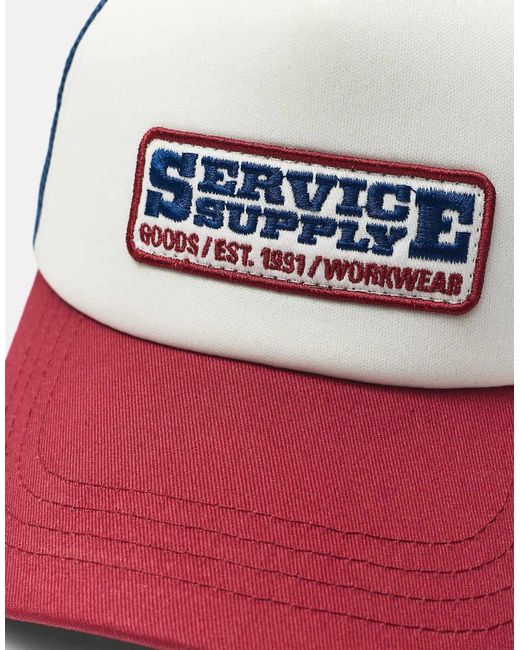 Pull&Bear Pink Service Supply Trucker Cap for men