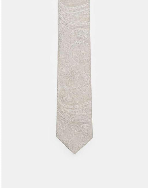 Corbata Beis Con Estampado De Cachemir De -Neutro ASOS de hombre de color White