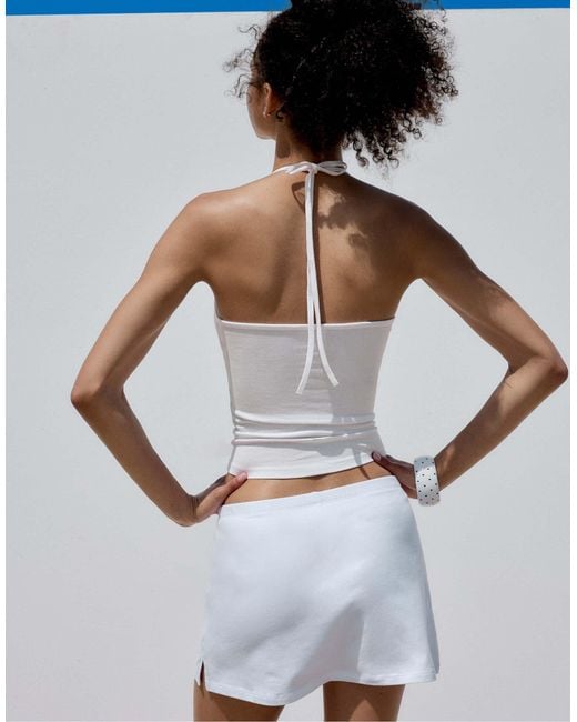 Stradivarius White – basic – neckholder-oberteil aus strick