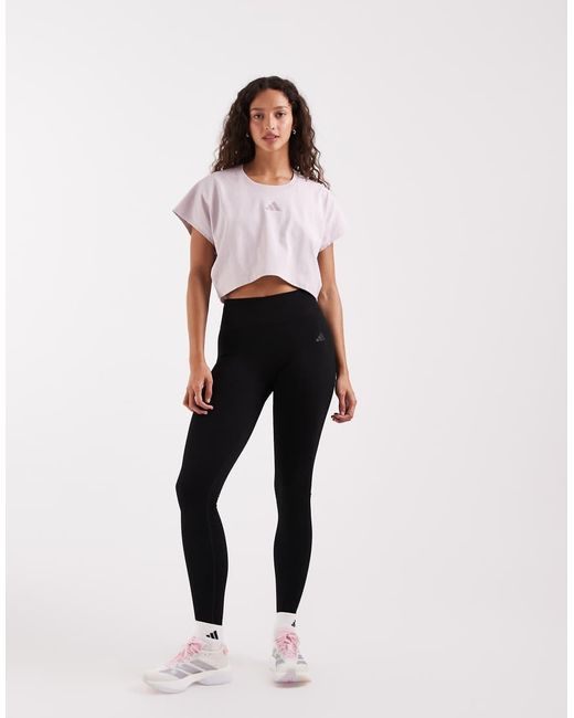 Adidas Originals White Power Workout Cropped Boxy 3-Stripes Tank