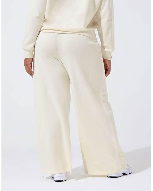 Yours Clothing White 'New York' Wide Leg Joggers