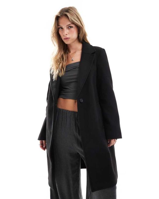 Stradivarius Black Wool Look Jacket
