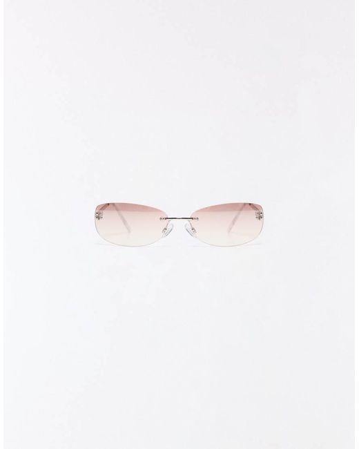 Bershka White Frameless Sunglasses
