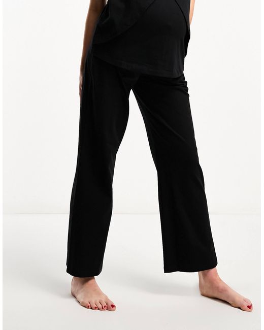 ASOS Black Asos Design Maternity Mix & Match Cotton Pyjama Trouser