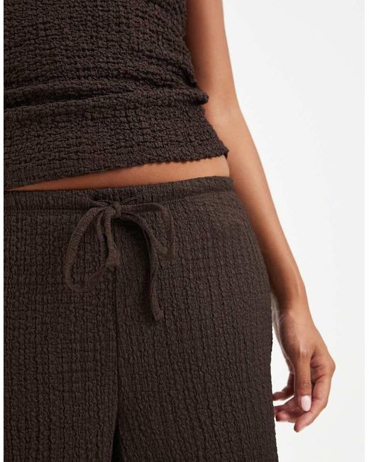 Only Petite White High Waist Crinkle Textured Trousers Co-ord