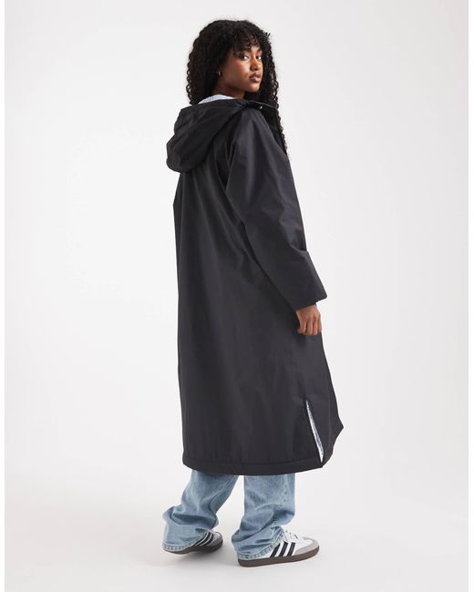 ASOS Blue Longline Fleece Lined Rain Coat