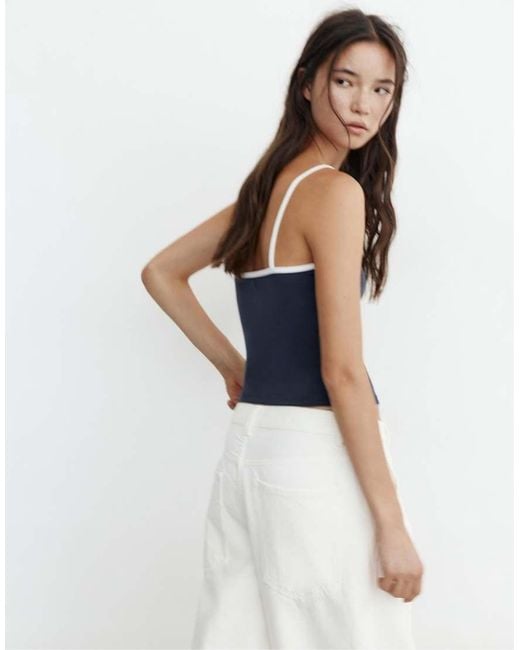 Pull&Bear Blue Fine-strap Top
