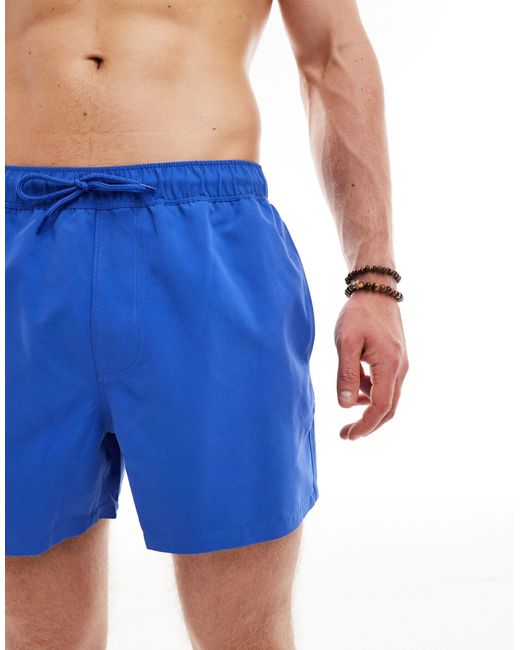 Pantaloncini da bagno stile da corsa corti cobalto di ASOS in Blue da Uomo