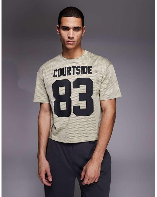 Courtside Gray Boxy Football Jersey for men