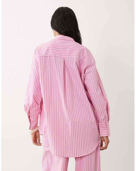 Missy Empire Pink Poplin Oversized Shirt