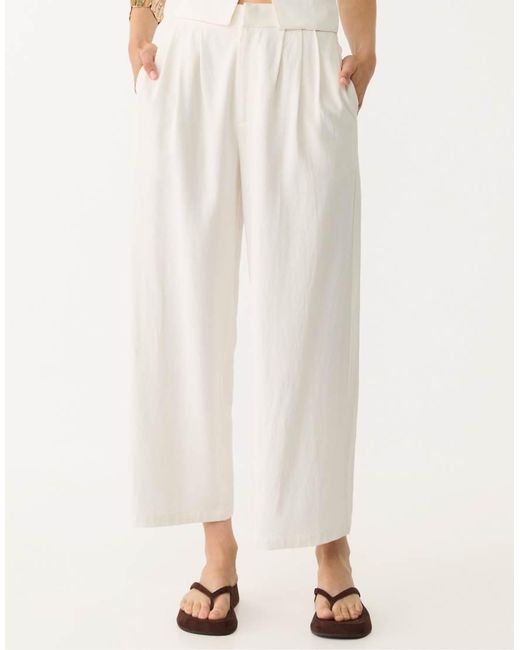 Stradivarius Natural Linen Blend Darted Culottes