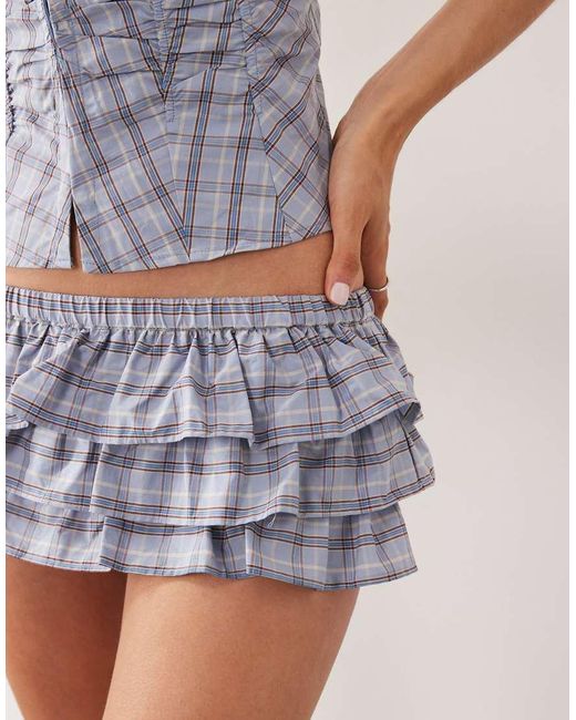 Mango Blue Cumin Ruffle Mini Short Co-ord