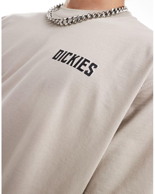 Lake oswego - t-shirt a maniche corte color sabbia con stampa sul retro di Dickies in Natural