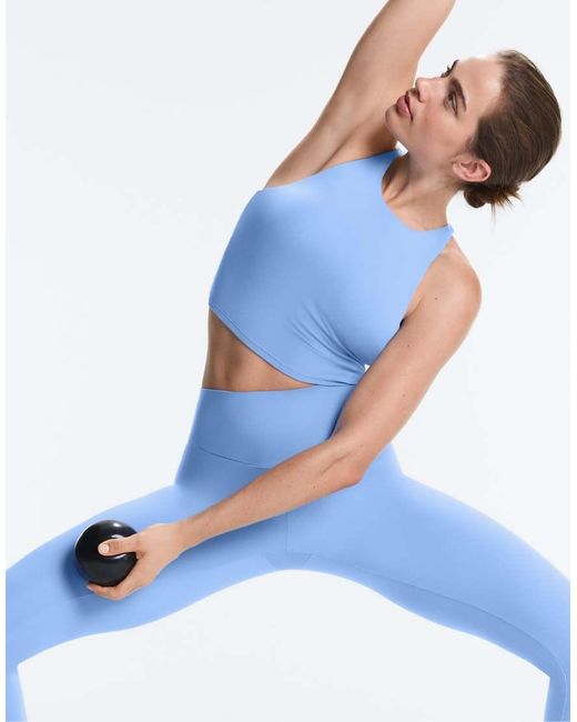 Oysho Blue Comfortlux Strap Tank Top With Cups