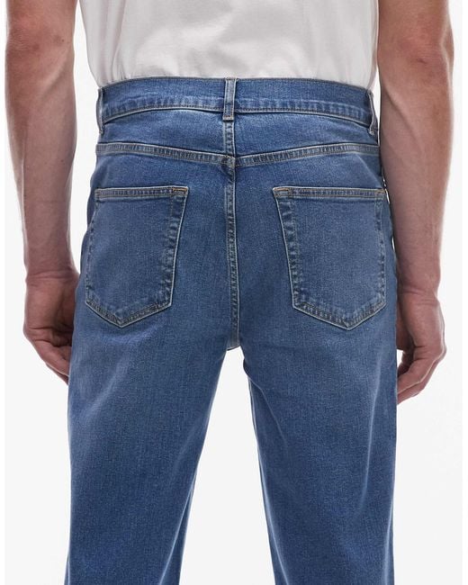 Topman Blue Stretch Taper Jean for men