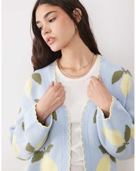 Miss Selfridge Blue Edge To Edge Cardigan