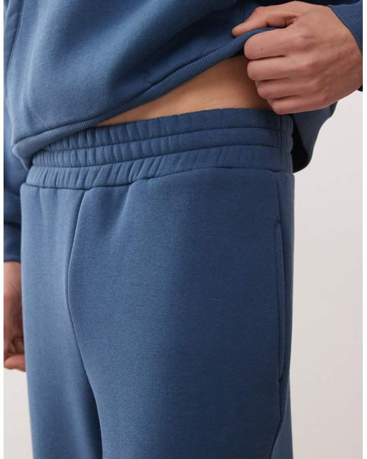 Reclaimed Vintage Blue Unisex Heavyweight Wide Leg jogger Co-ord