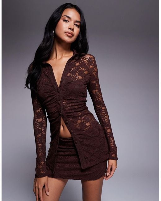Wanderdoll Purple – lacie – langärmlige hemdbluse aus spitze