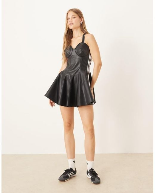 Adidas Originals Natural Adidas X Jeremy Scott Faux-Leather Dress