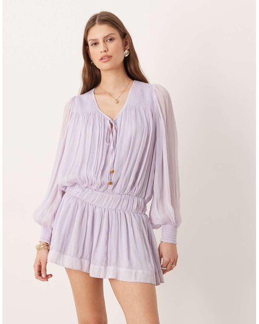Free People Pink Sunbeam Long Sleeve Mini Dress