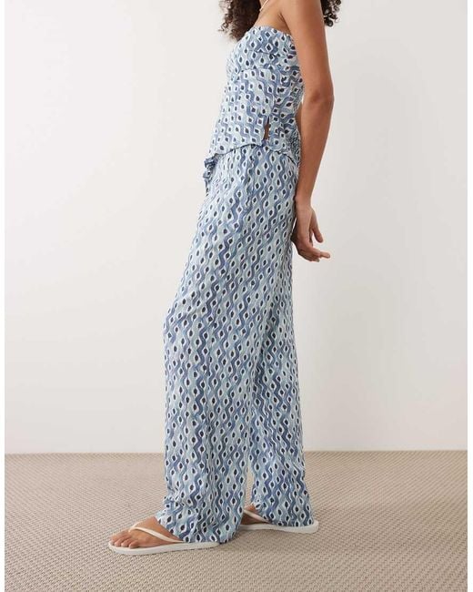 Mango Blue Teen Tie Waist Straight Trouser Co-Ord