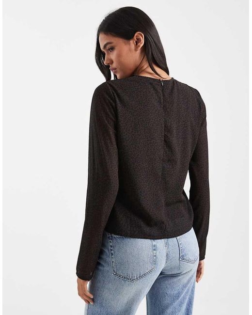 ONLY Black Asymmetric Tie Detail Top