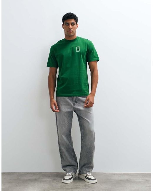 Lacoste Green Classic Fit Graphic Logo T-shrit With Back Print for men