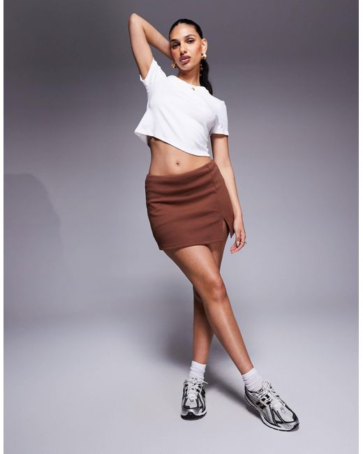 ASOS Gray Interlock Skort With Split Detail