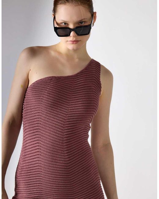 Glamorous Textured-Knit Midi-Dress