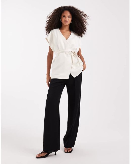 Pretty Lavish White Kimono Wrap Top