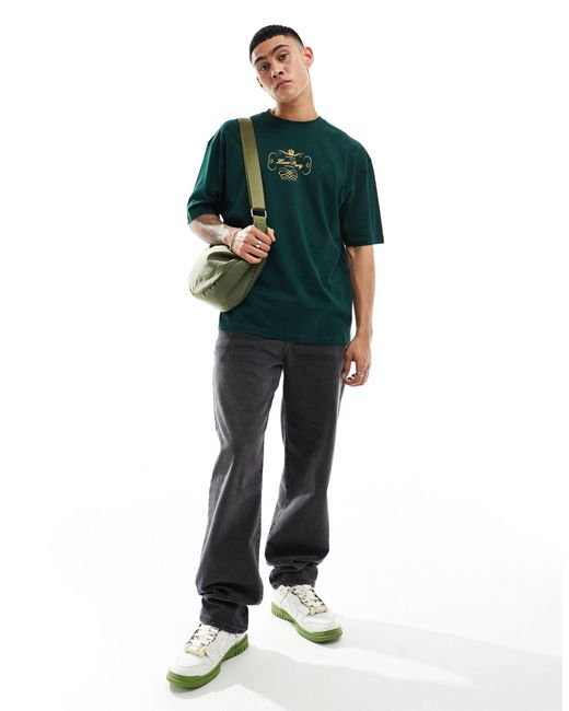 Camiseta extragrande con estampado ASOS de hombre de color Green
