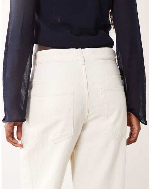 Mango White Relaxed Trouser