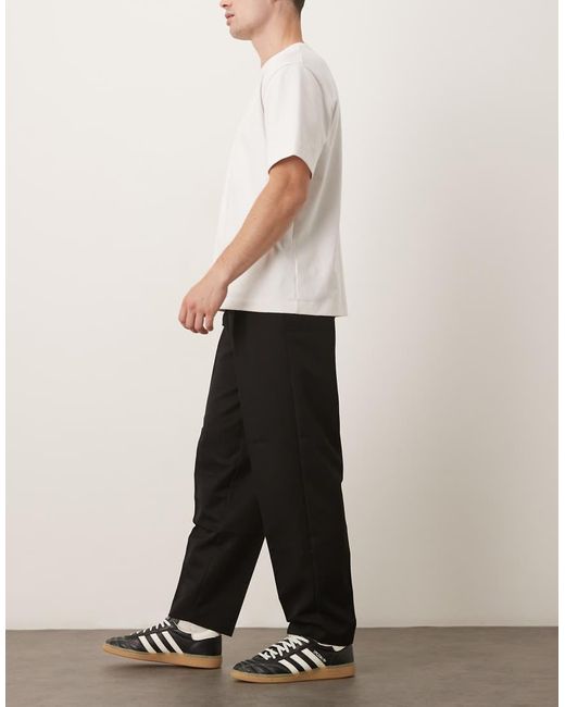 ASOS Black Smart Oversized Tapered Fit Trousers for men