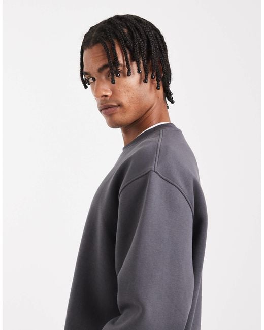 ASOS Gray Essentials Boxy Relaxed Sweatshirt for men