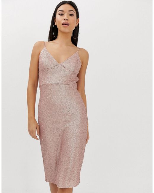 sequin cami midi dress by club l