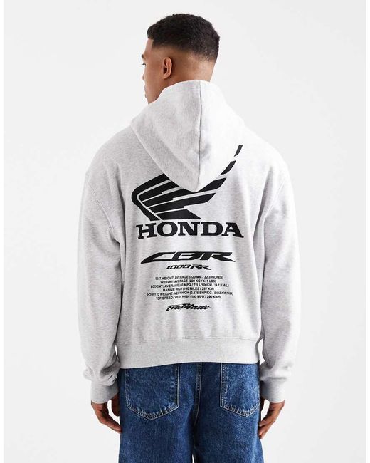 Cotton On Gray Cropped Fit Honda Jt Racing Hoodie for men