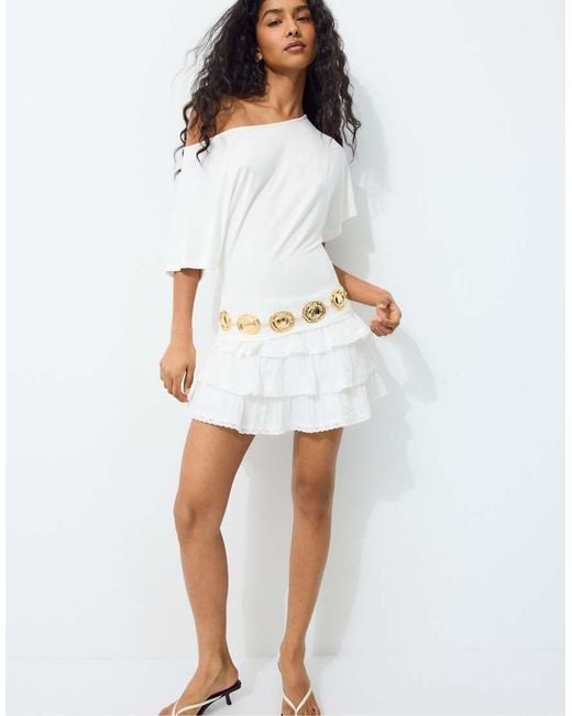 Stradivarius Metallic Xl Metal Circle Belt