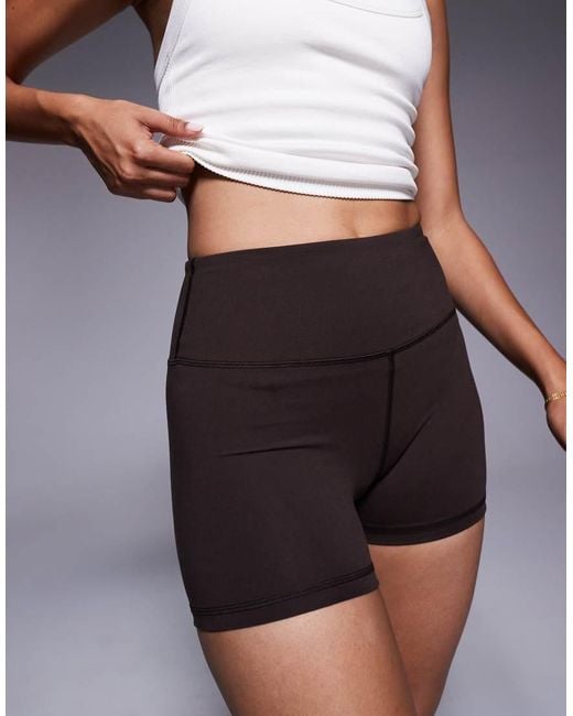 4505 Gray Icon Soft Touch High Waist 3 Inch Booty Short Inchocolate