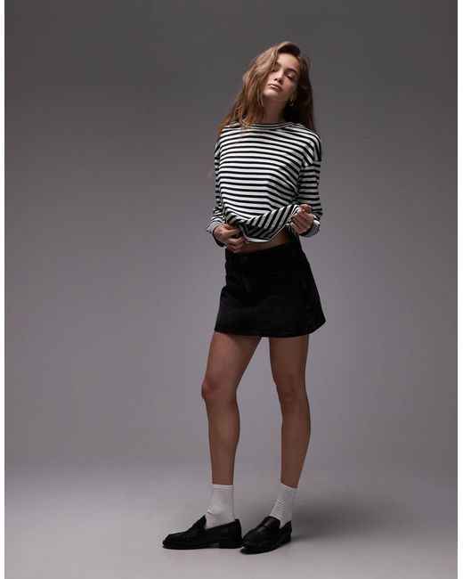 ARKET Gray Jersey Long Sleeve Relaxed T-shirt With Deep Cuffs