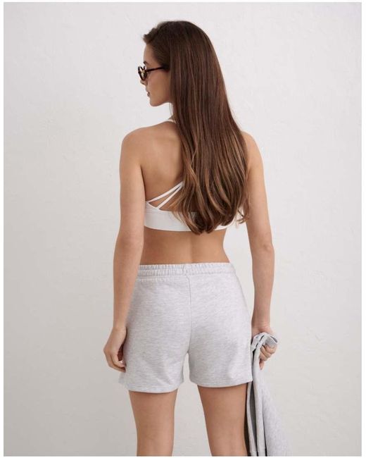 Aim'n Gray Light Melange Script Sweat Shorts