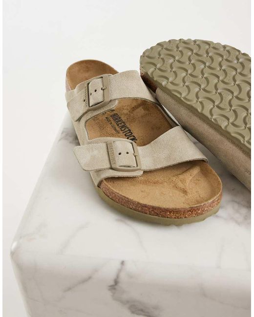 Birkenstock Natural Arizona Suede Sandals